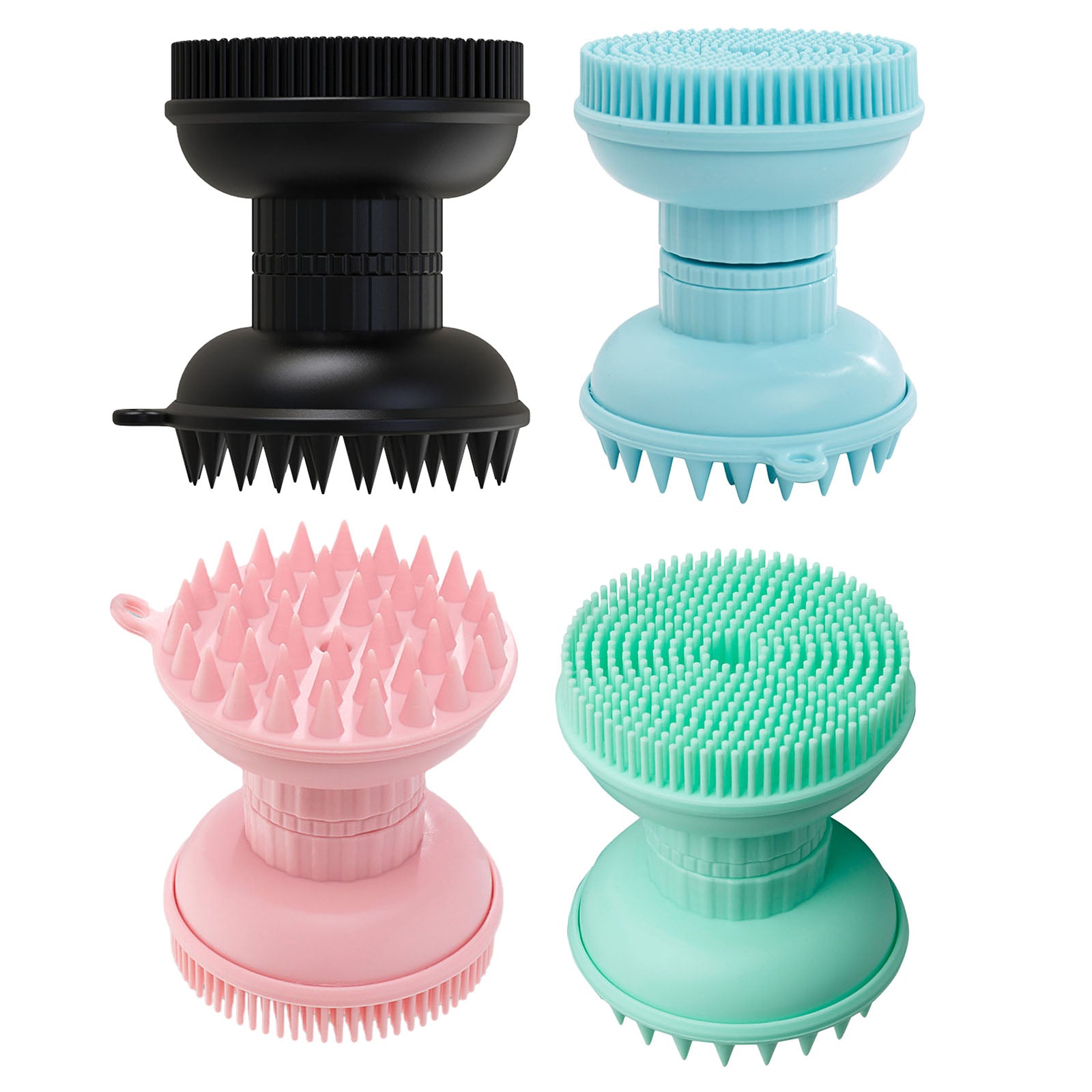 Shampoo Scalp Shower Body Washing Hair Massager Brush Comb Silicone Green