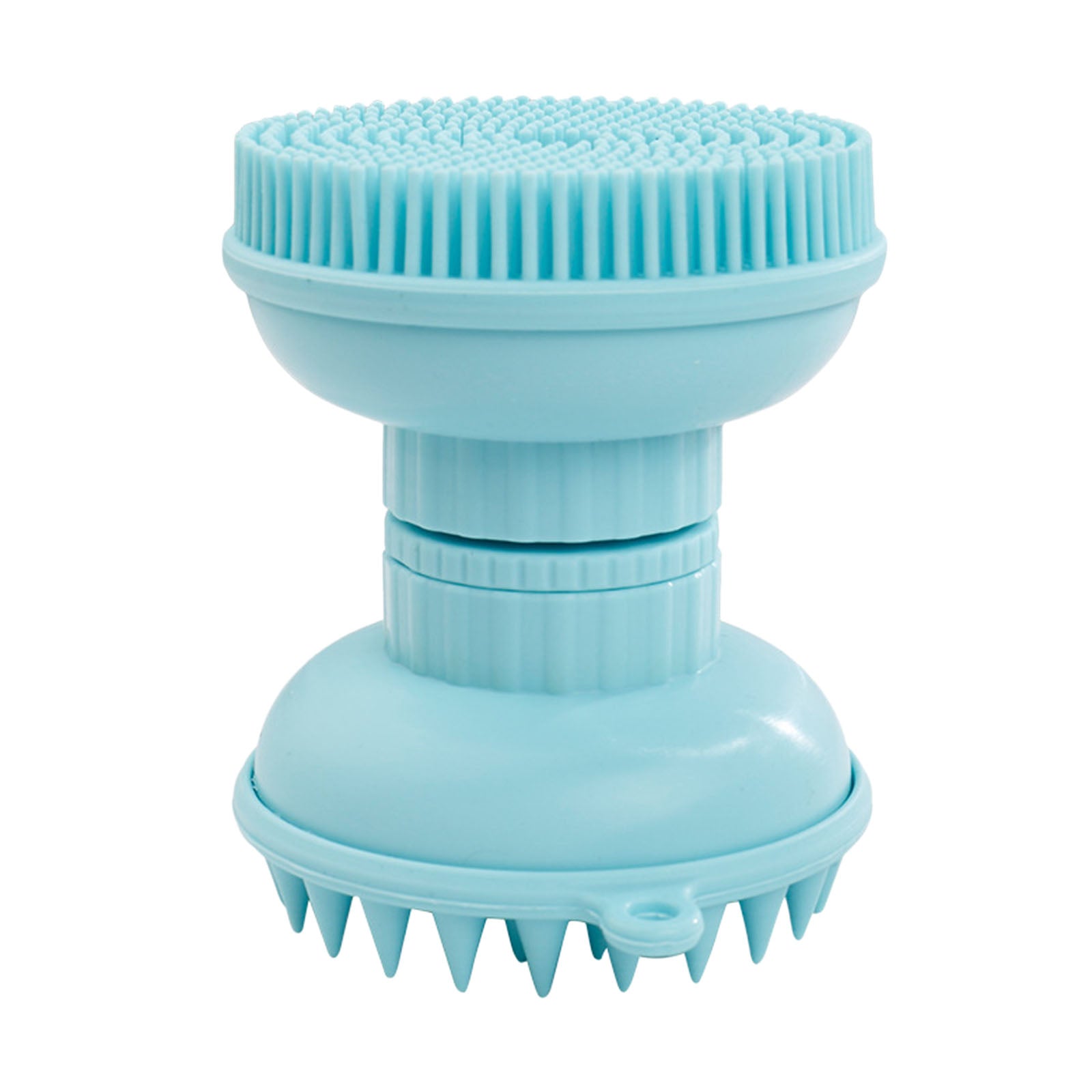 Shampoo Scalp Shower Body Washing Hair Massager Brush Comb Silicone Blue