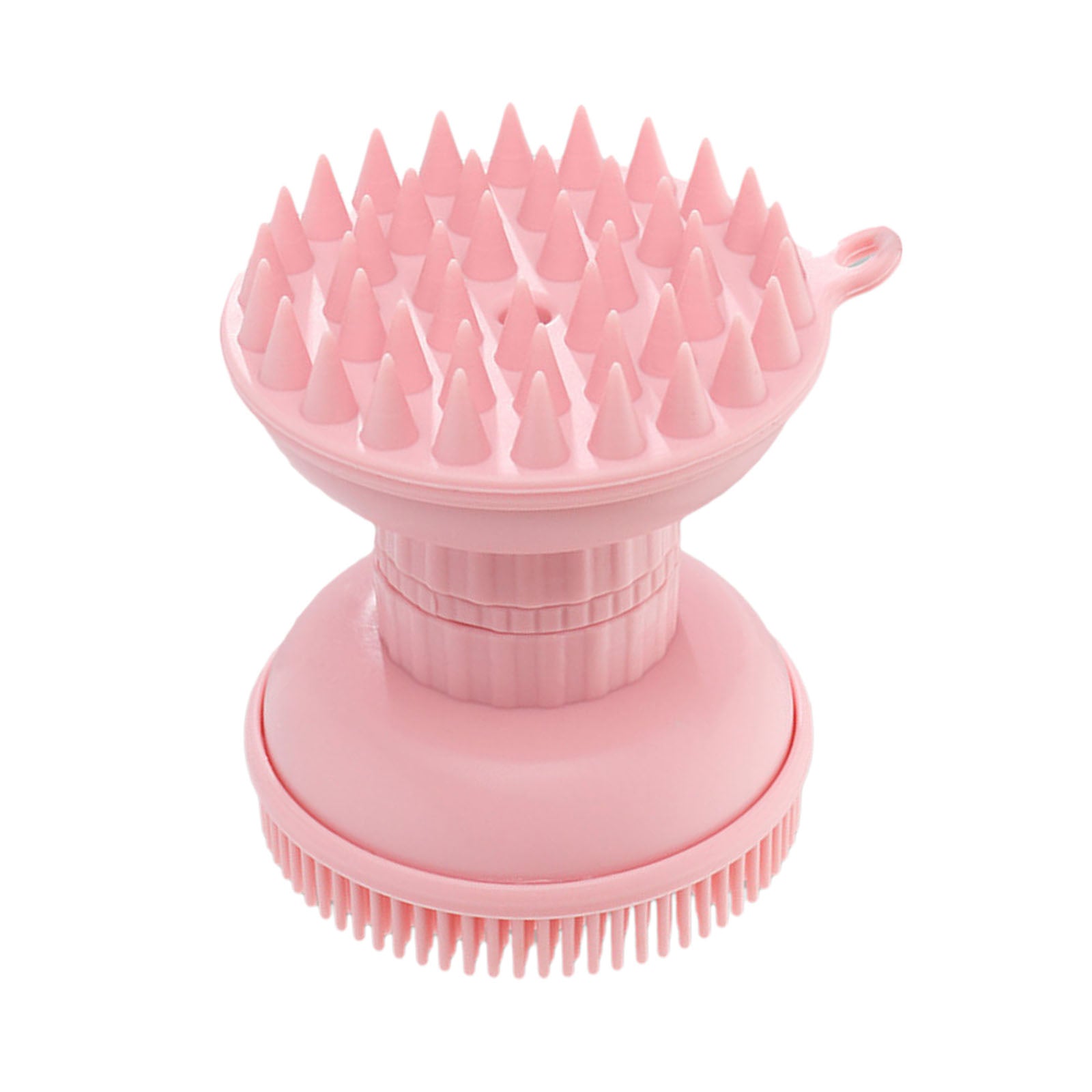 Shampoo Scalp Shower Body Washing Hair Massager Brush Comb Silicone Pink