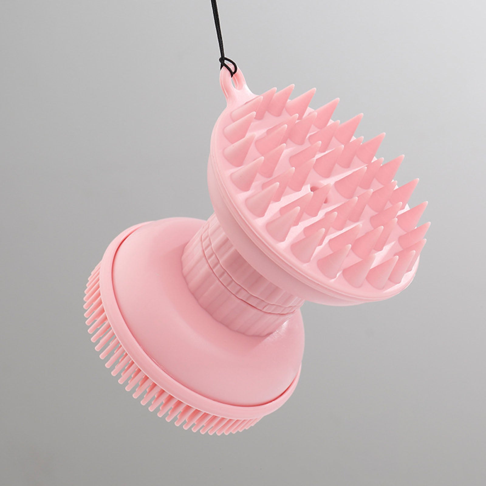 Shampoo Scalp Shower Body Washing Hair Massager Brush Comb Silicone Pink