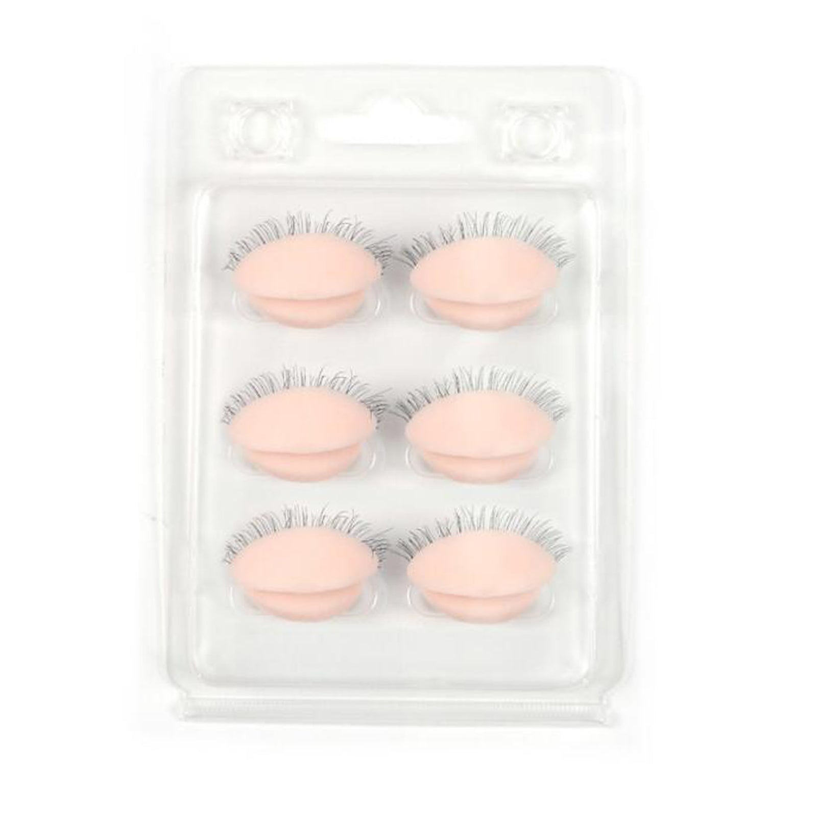 Silicone Mannequin Head Practice False Eyelash Model Tool 3 Pairs Eyelids