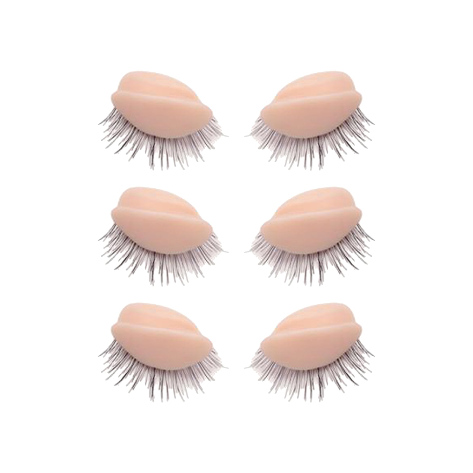 Silicone Mannequin Head Practice False Eyelash Model Tool 3 Pairs Eyelids