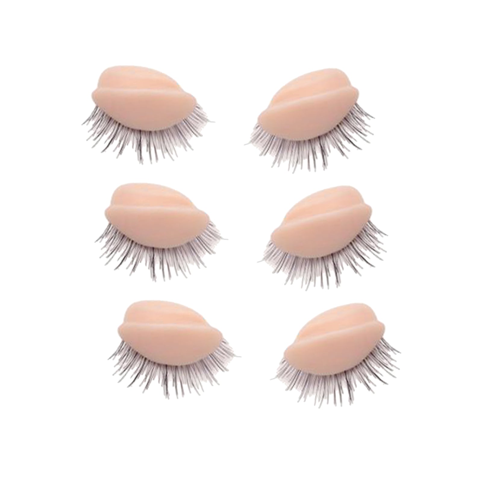 Silicone Mannequin Head Practice False Eyelash Model Tool 3 Pairs Eyelids