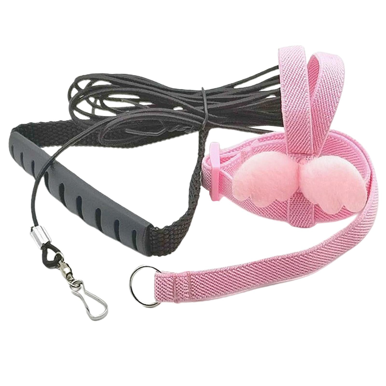 Pet Leash Parrot Bird Adjustable Harness Flying Training Rope Pink 7mm