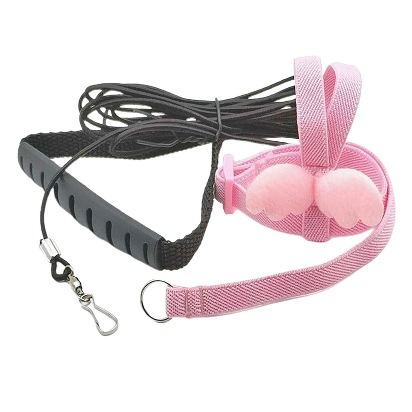 Pet Leash Parrot Bird Adjustable Harness Flying Training Rope Pink 7mm