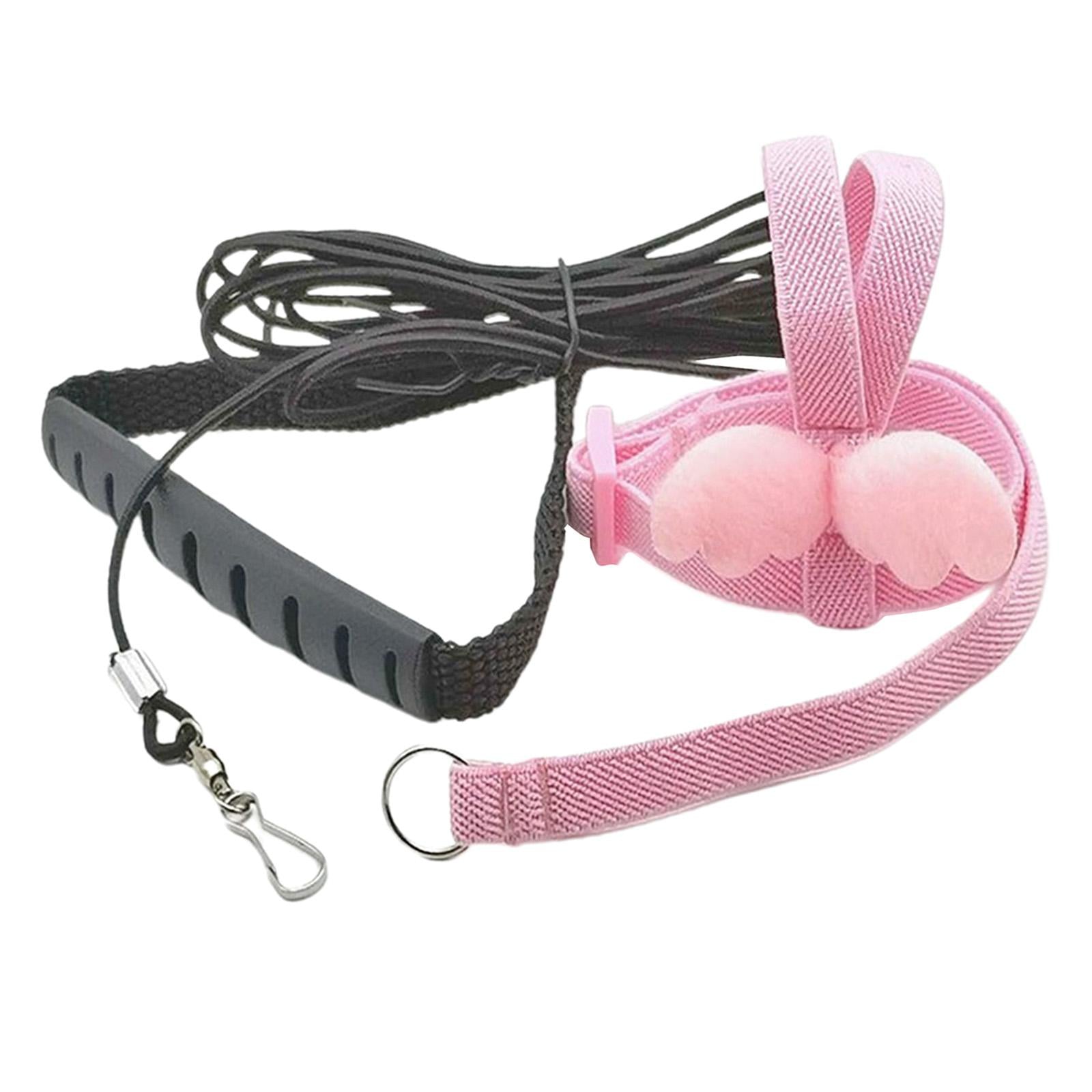 Pet Leash Parrot Bird Adjustable Harness Flying Training Rope Pink 7mm