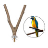 Parrot Wood Fork Stand Rack Pet Parrot Raw Wood Fork Stand Rack Toy 30cm