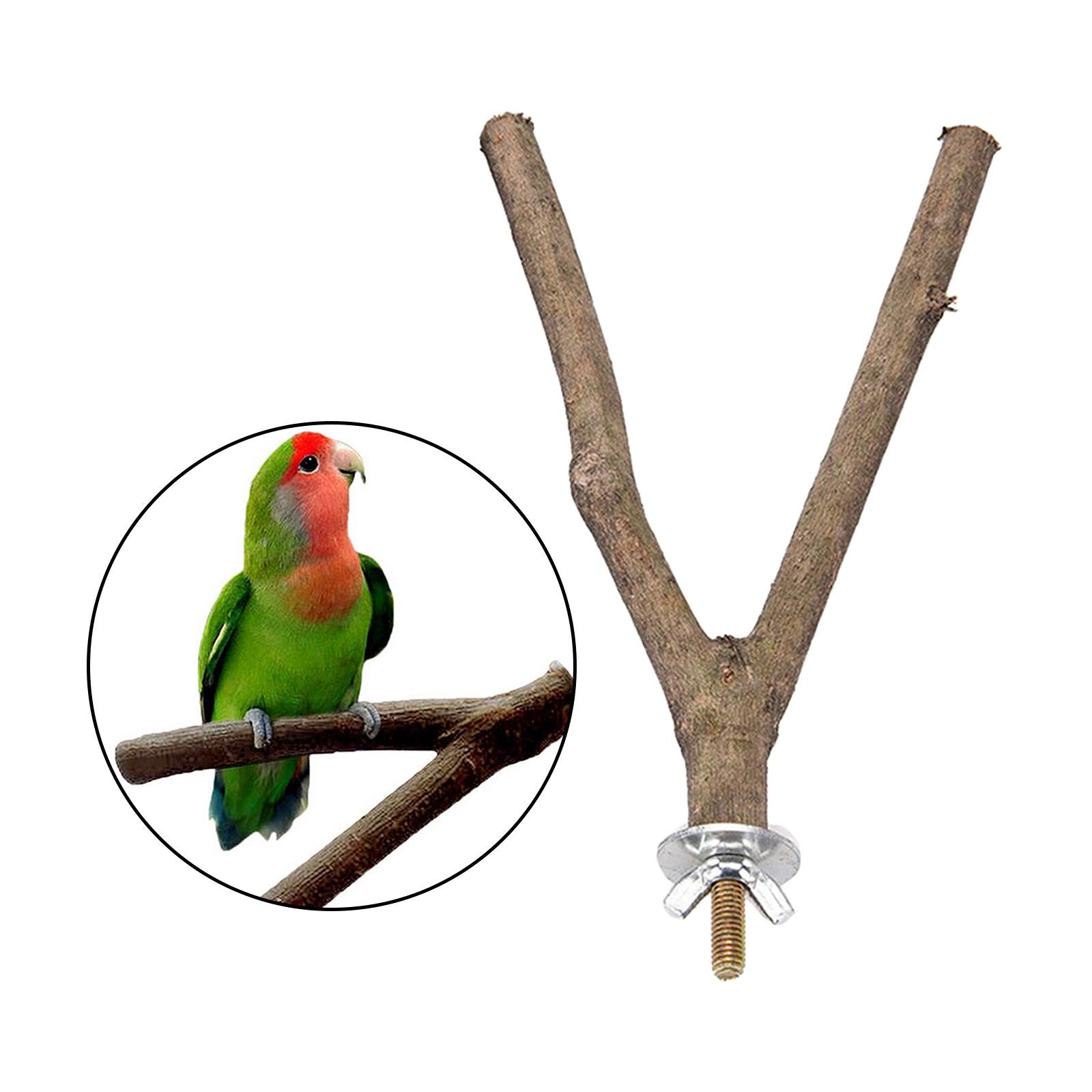 Parrot Wood Fork Stand Rack Pet Parrot Raw Wood Fork Stand Rack Toy 30cm