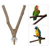 Parrot Wood Fork Stand Rack Pet Parrot Raw Wood Fork Stand Rack Toy 30cm