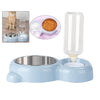 Automatic Pet Feeder Auto Dog Cat Food Water Bowl Dispenser Blue