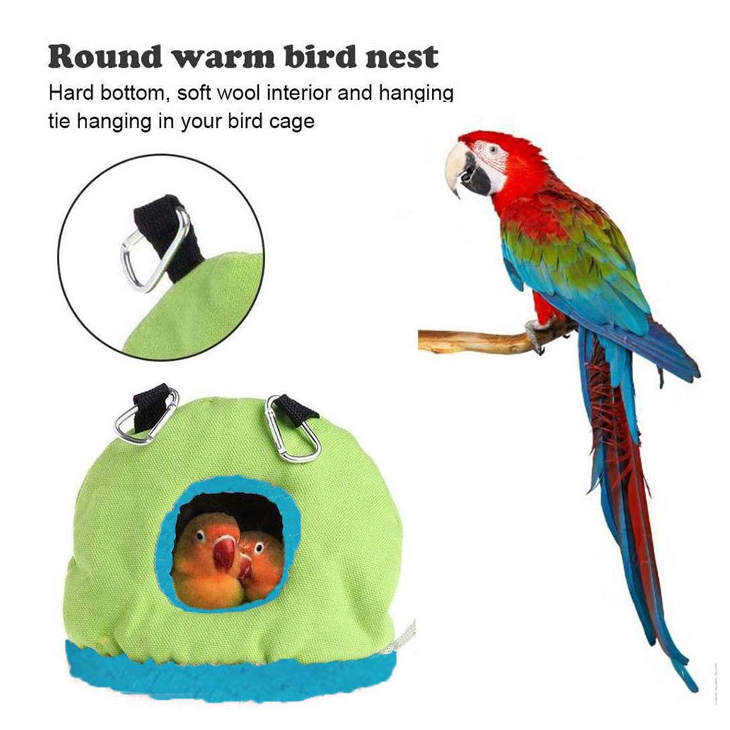 Winter Warm Plush Birds Parrot Nest Hammock Cave Cage Warm Hanging Bed S