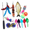 15pcs Cat Toys Variety Toy Set Cat Feather Teaser Colorful Bells Balls