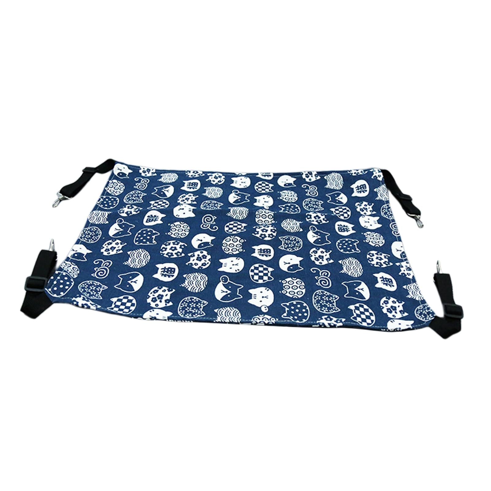 Cat Hammock Bed Swing Comfy Dog Pet Cats Hanging Fun Pets Furniture Beds Summer Navy Blue L