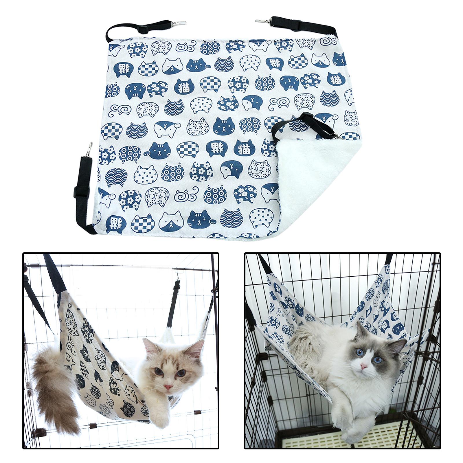 Cat Hammock Bed Swing Comfy Dog Pet Cats Hanging Fun Pets Furniture Beds Winter White L