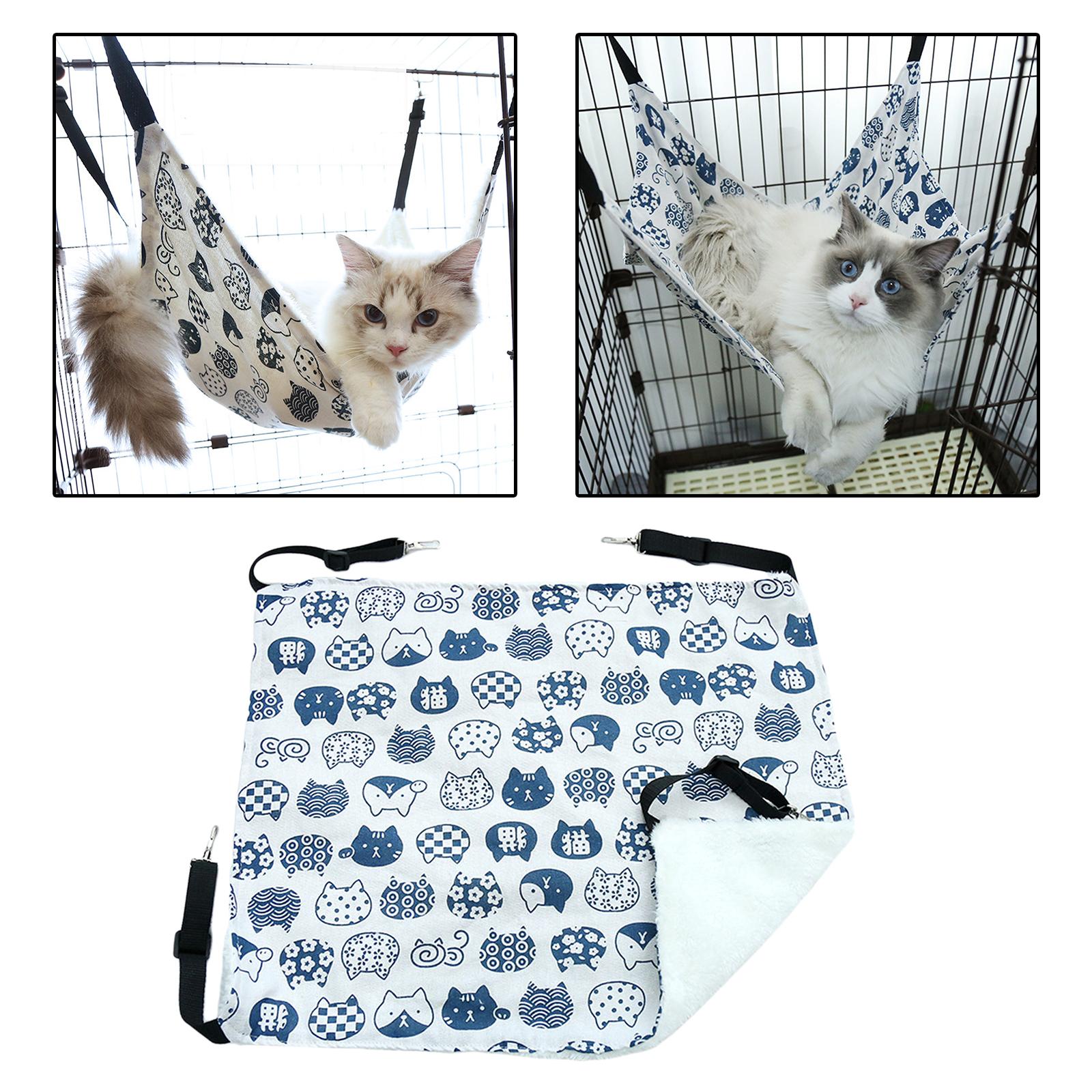 Cat Hammock Bed Swing Comfy Dog Pet Cats Hanging Fun Pets Furniture Beds Winter White L