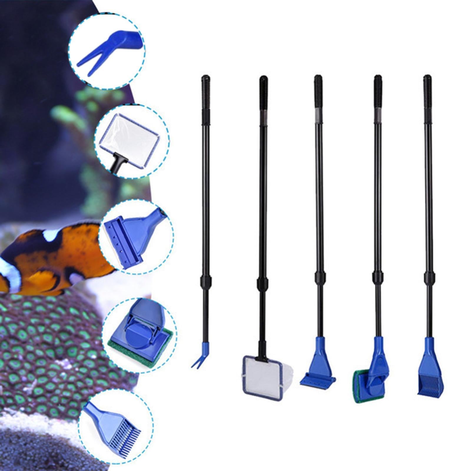 5 in 1 Aquarium Fish Tank Clean Tool Gravel Rake Grass Fork Non-Slip Handle