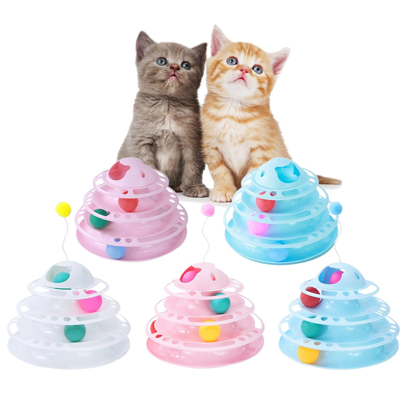 Cat Turntable Toys Ball Disk Interactive Toys Kitten Toy Plate Pink