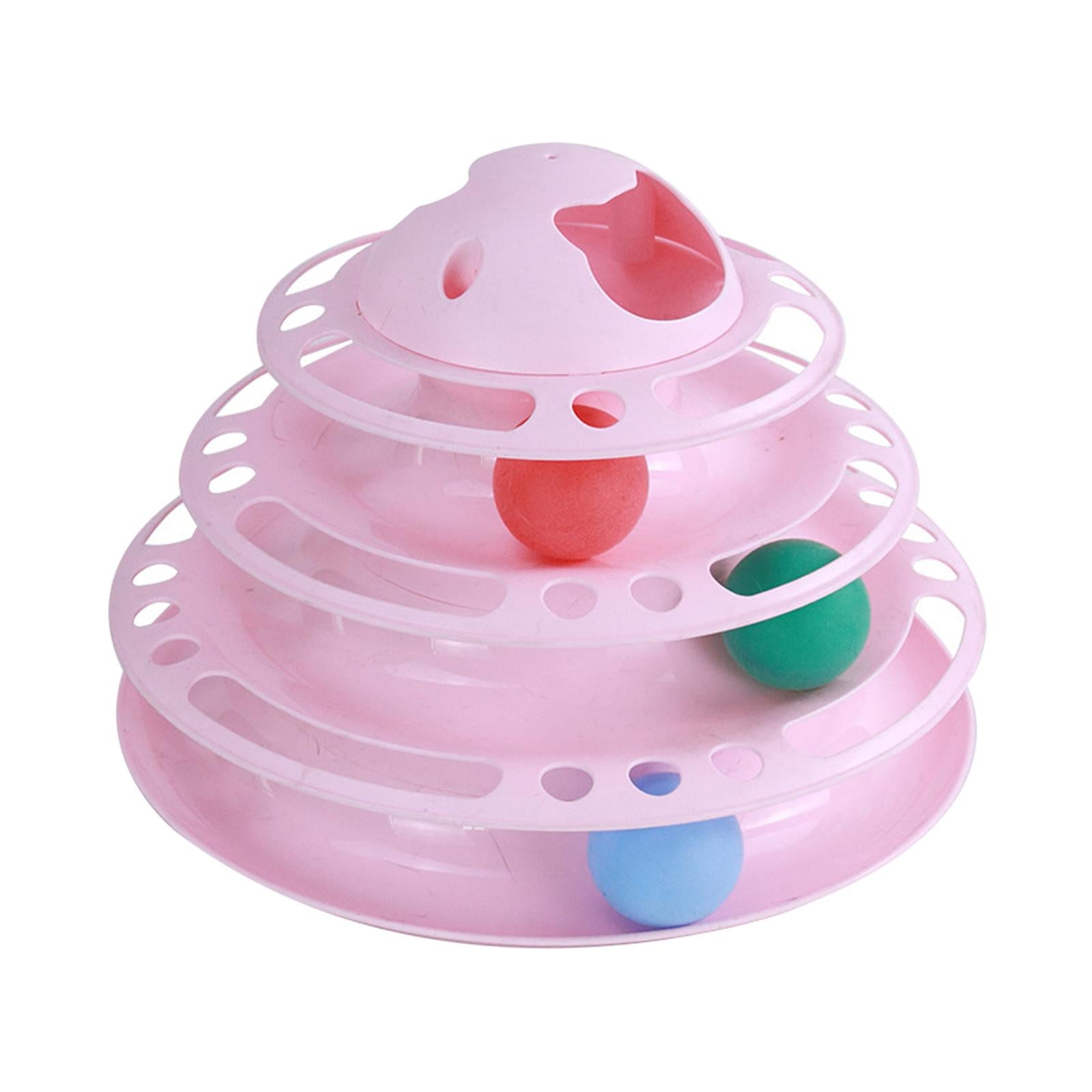 Cat Turntable Toys Ball Disk Interactive Toys Kitten Toy Plate Pink