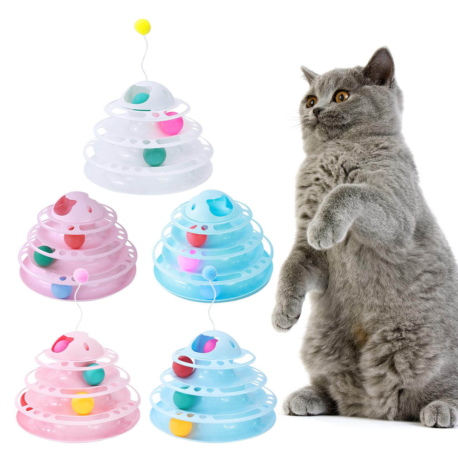 Cat Turntable Toys Ball Disk Interactive Toys Kitten Toy Plate Pink