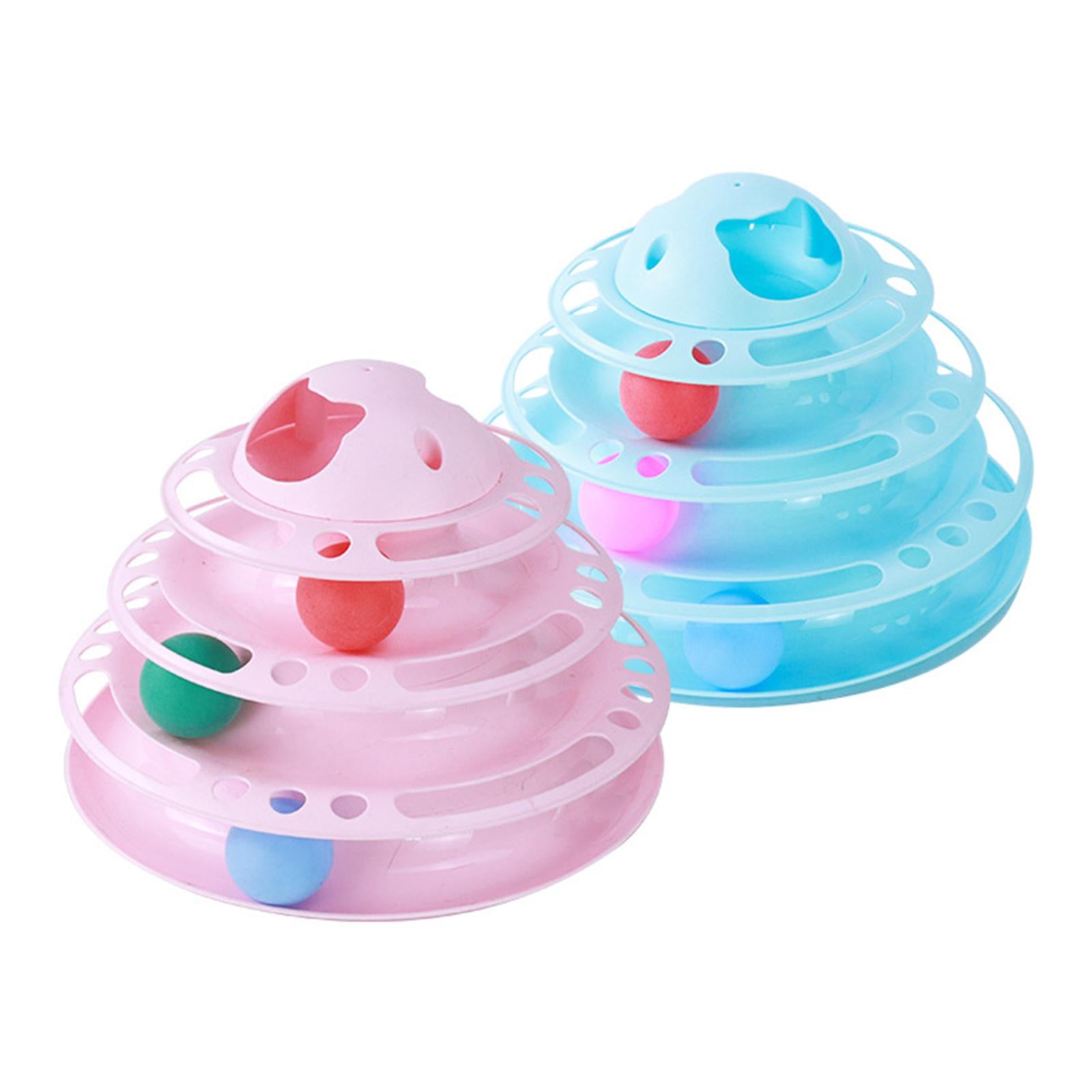 Cat Turntable Toys Ball Disk Interactive Toys Kitten Toy Plate Pink