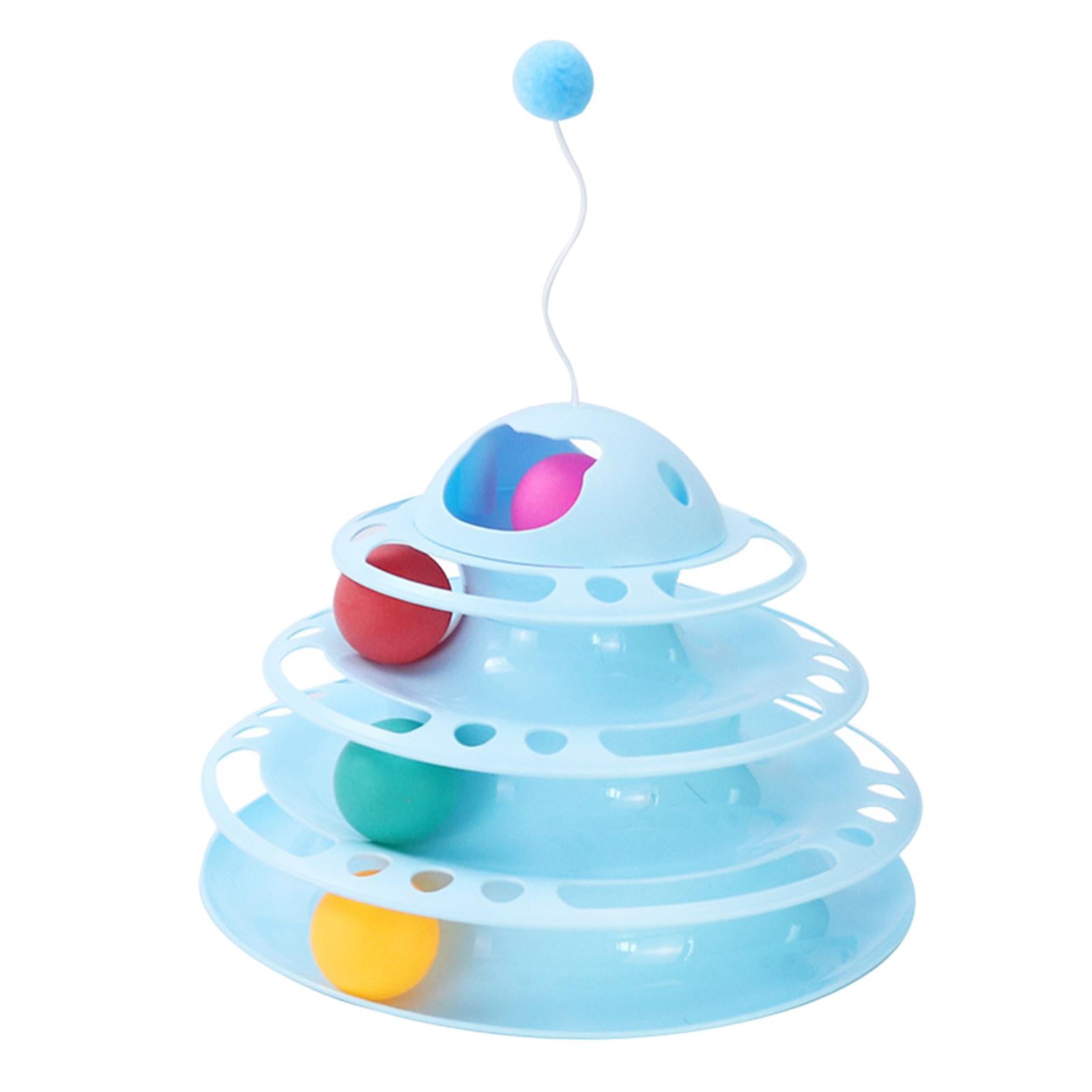 Cat Turntable Toys Ball Disk Interactive Toys Kitten Toy Plate Antenna Blue