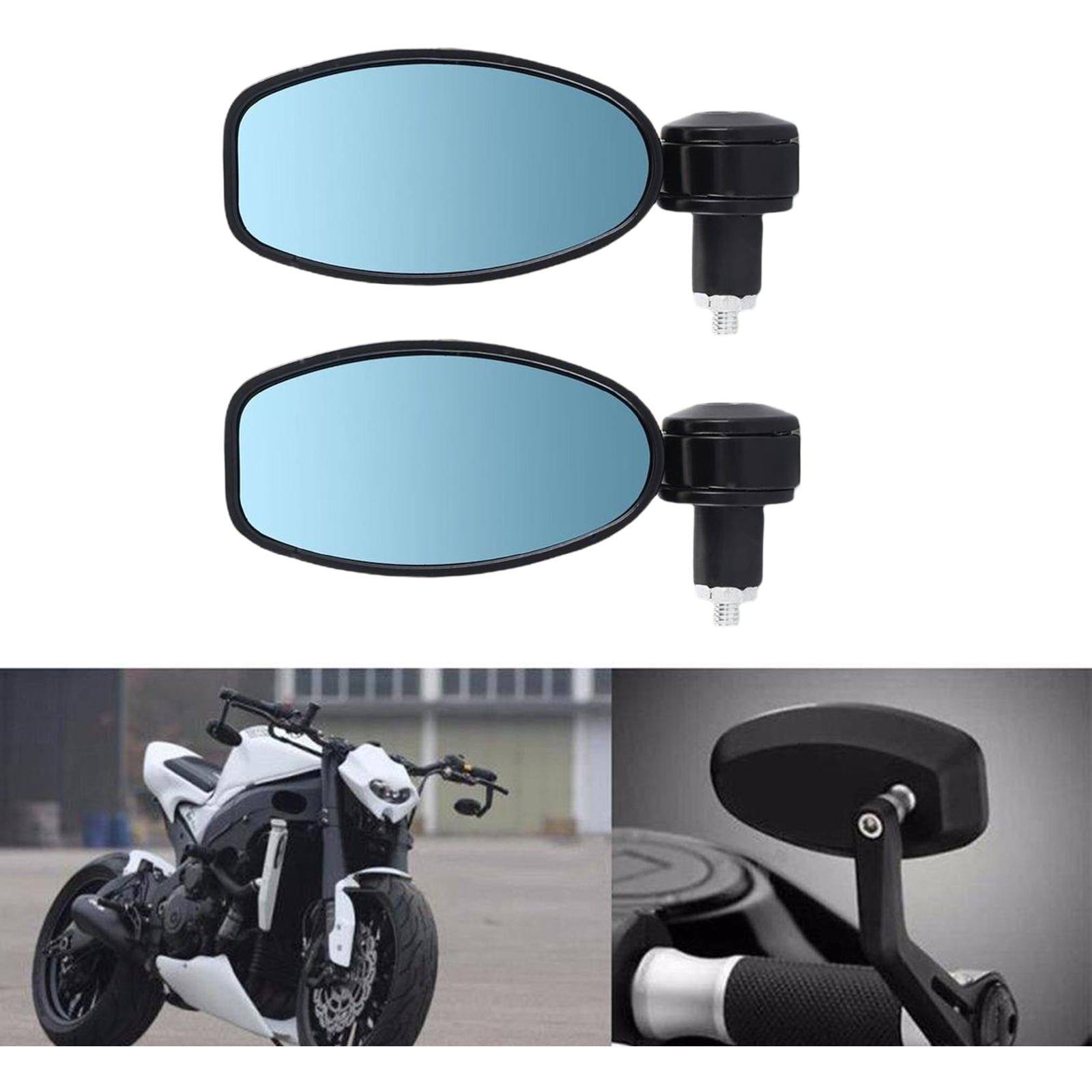 7/8" Handle Bar End Motorcycle Rearview Side Mirrors Motor Bike Mirrors