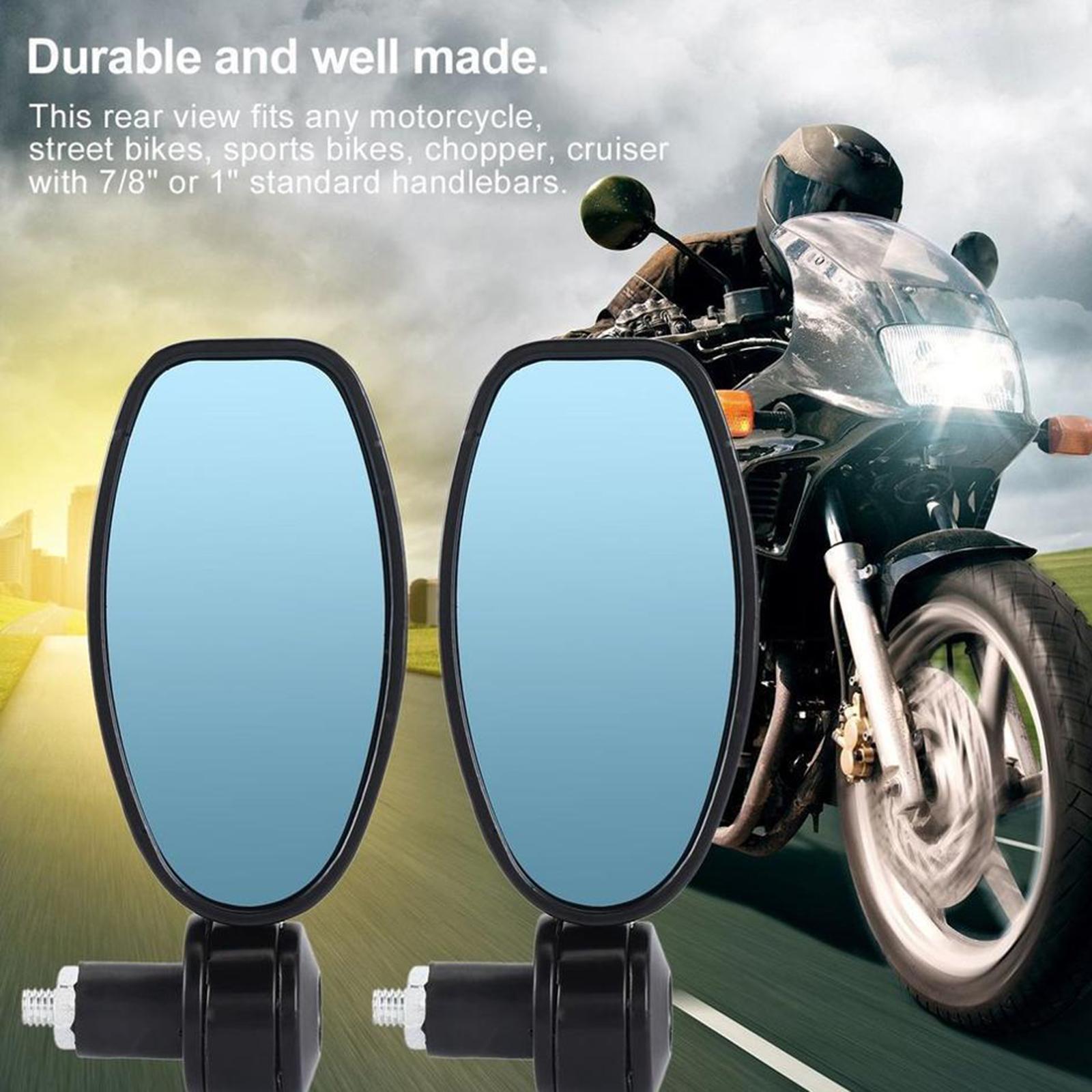 7/8" Handle Bar End Motorcycle Rearview Side Mirrors Motor Bike Mirrors