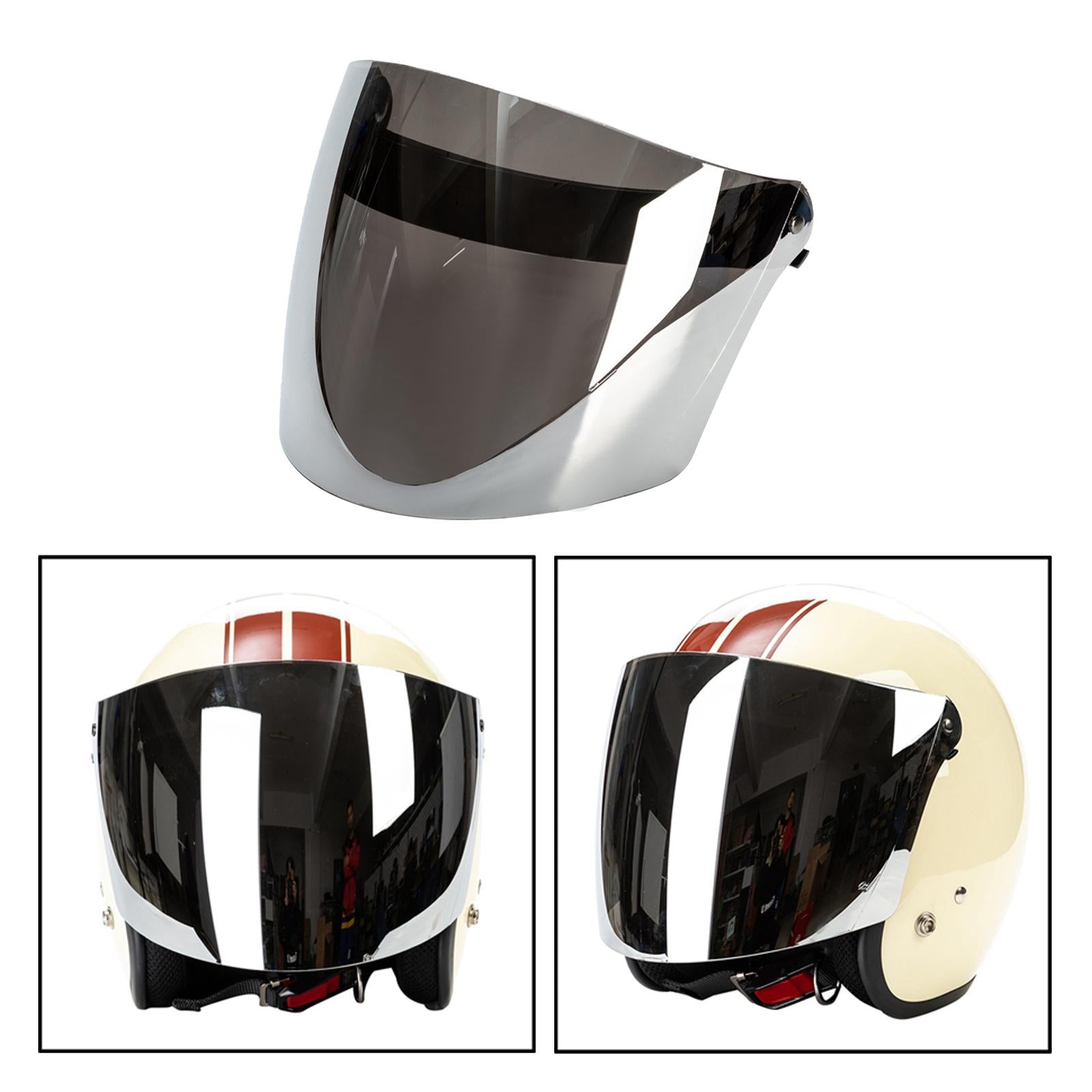 Open Face Wind Shield 3 Snaps Helmet Visor Wind Shield Lens Universal Silver