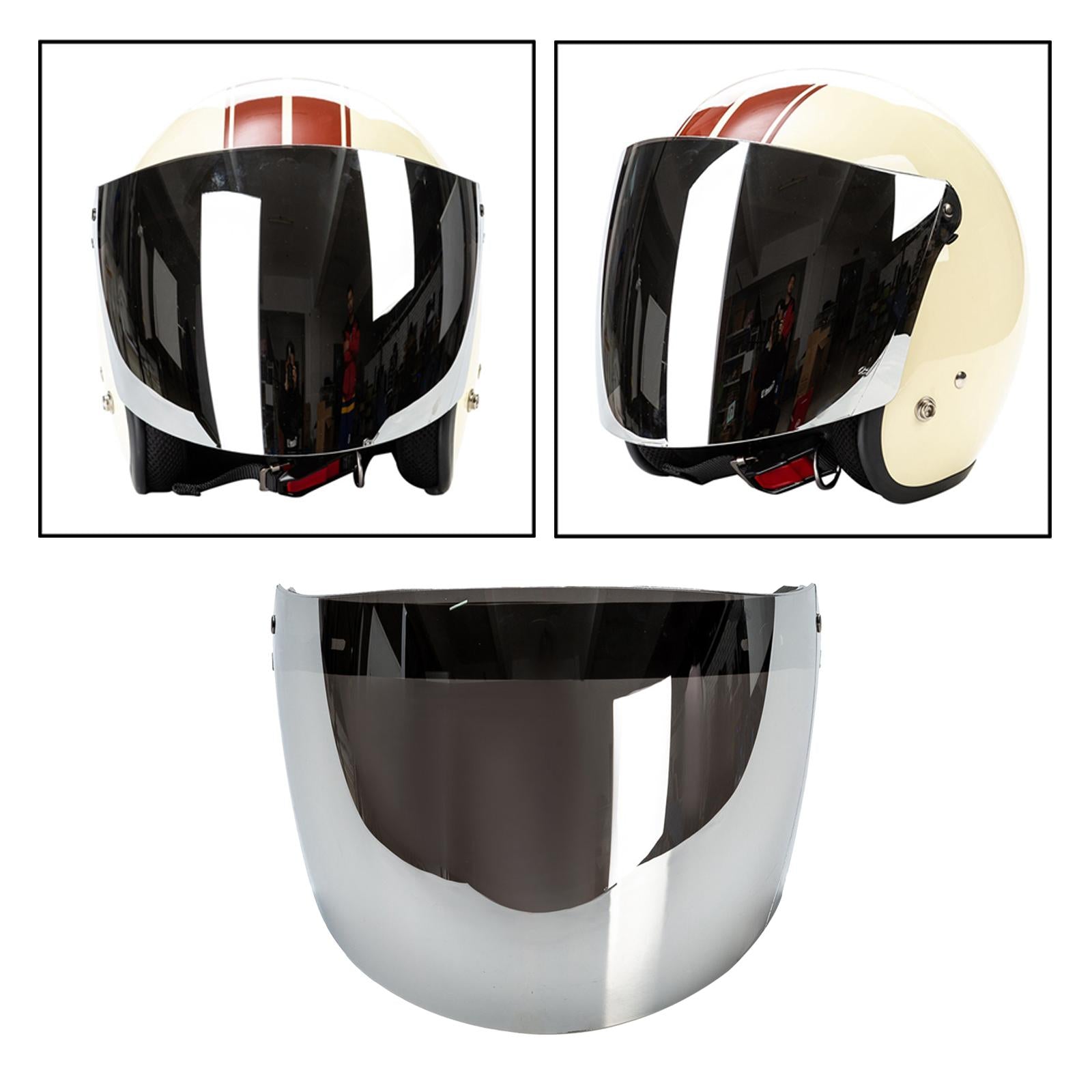 Open Face Wind Shield 3 Snaps Helmet Visor Wind Shield Lens Universal Silver