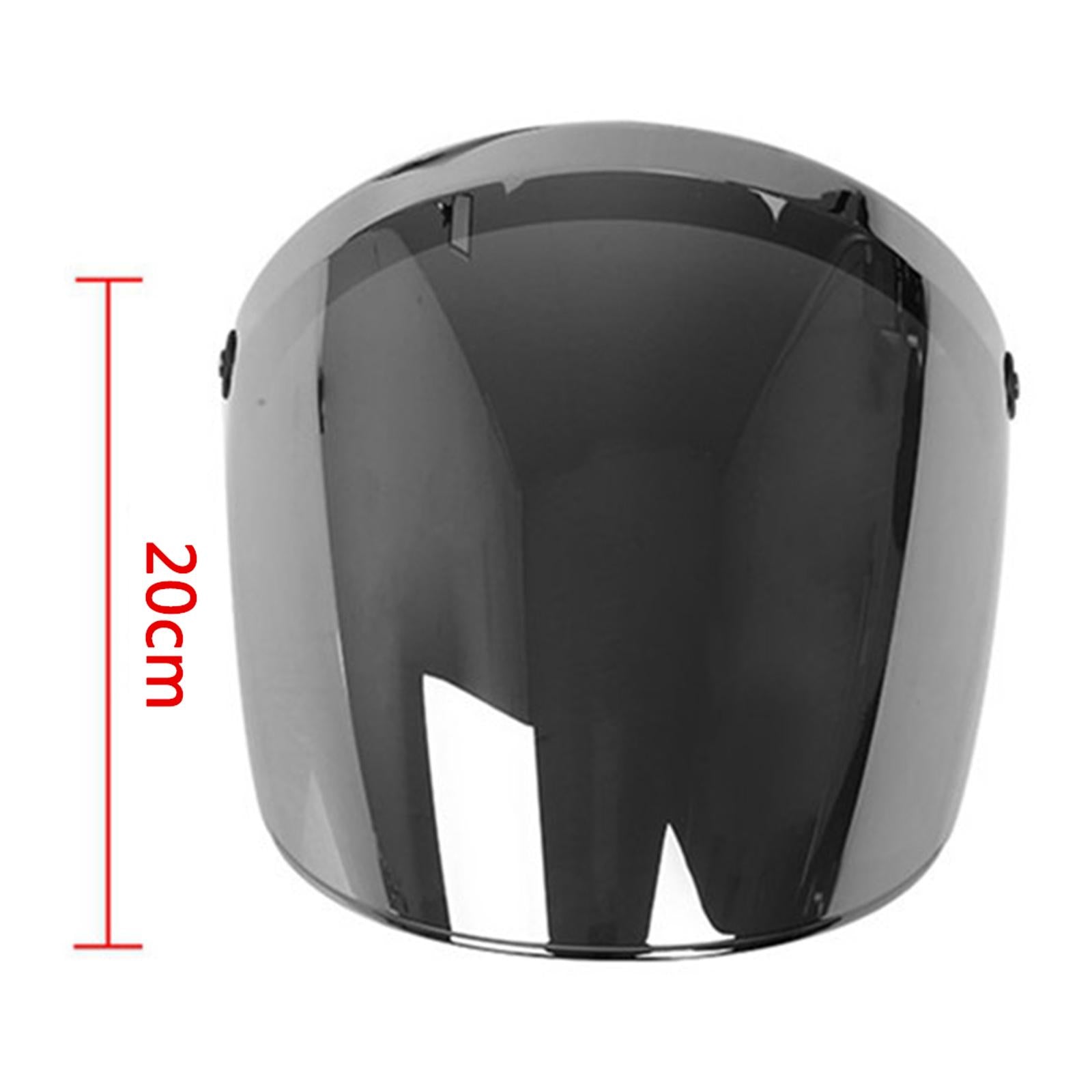 Open Face Wind Shield 3 Snaps Helmet Visor Wind Shield Lens Universal Silver