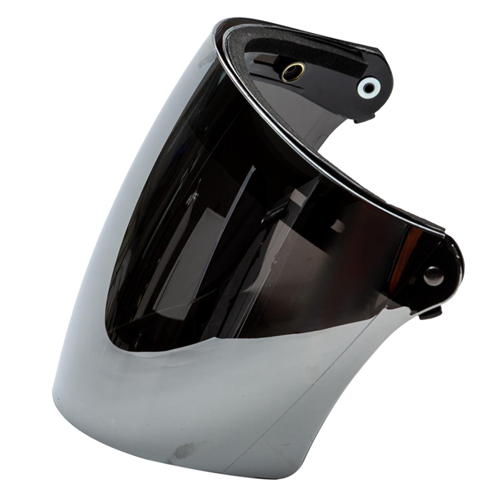 Open Face Wind Shield 3 Snaps Helmet Visor Wind Shield Lens Universal Silver