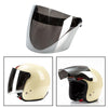 Open Face Wind Shield 3 Snaps Helmet Visor Wind Shield Lens Universal Silver