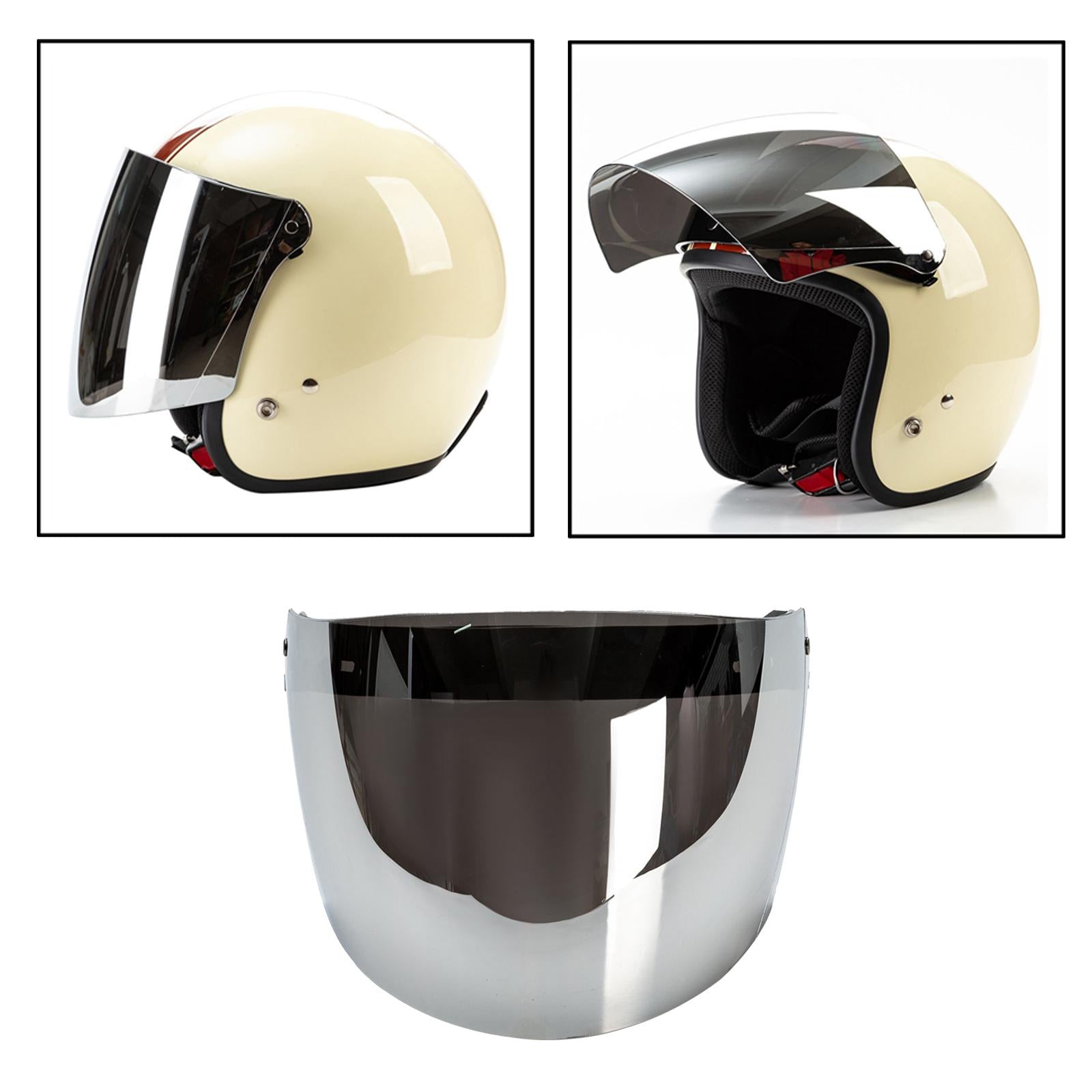 Open Face Wind Shield 3 Snaps Helmet Visor Wind Shield Lens Universal Silver