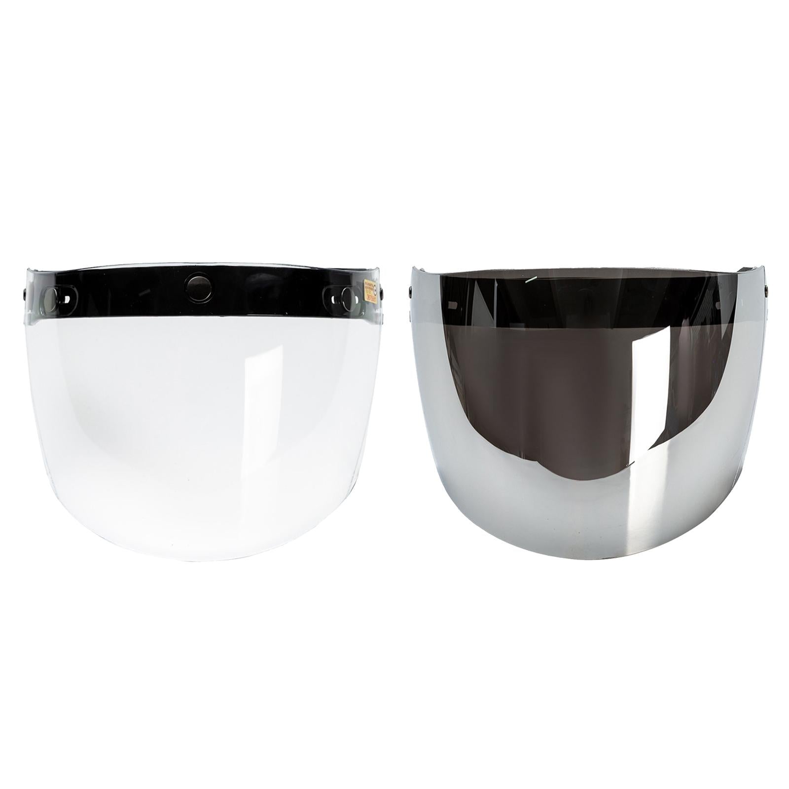 Open Face Wind Shield 3 Snaps Helmet Visor Wind Shield Lens Universal Clear