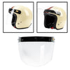 Open Face Wind Shield 3 Snaps Helmet Visor Wind Shield Lens Universal Clear