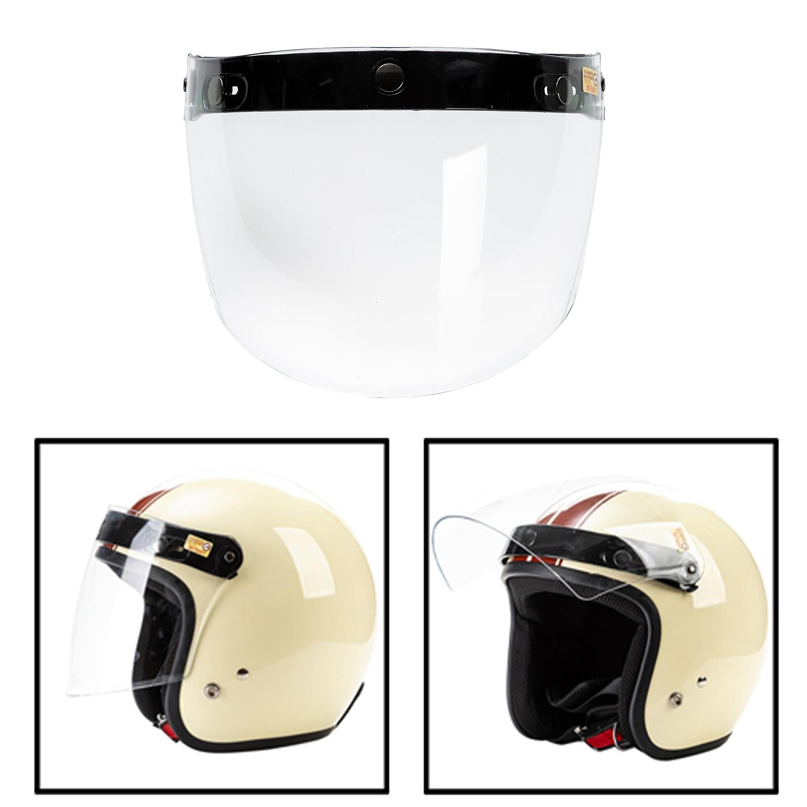 Open Face Wind Shield 3 Snaps Helmet Visor Wind Shield Lens Universal Clear