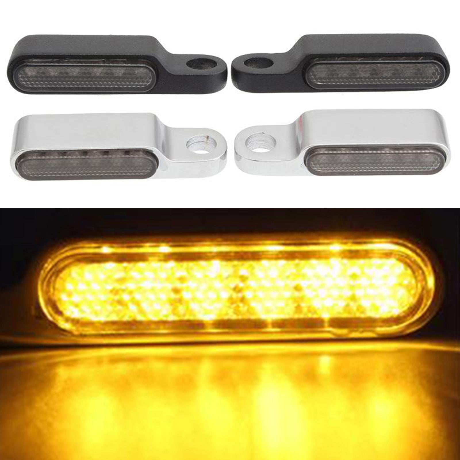 2pcs LED Turn Signal Indicator Blinker DC 12V Amber For Cruiser  black