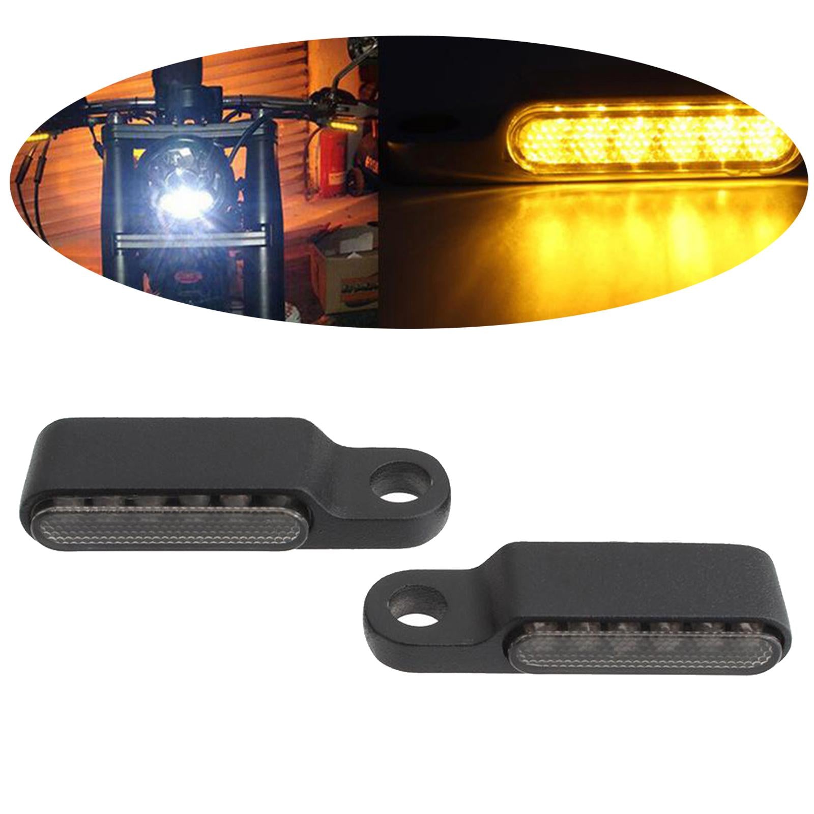 2pcs LED Turn Signal Indicator Blinker DC 12V Amber For Cruiser  black