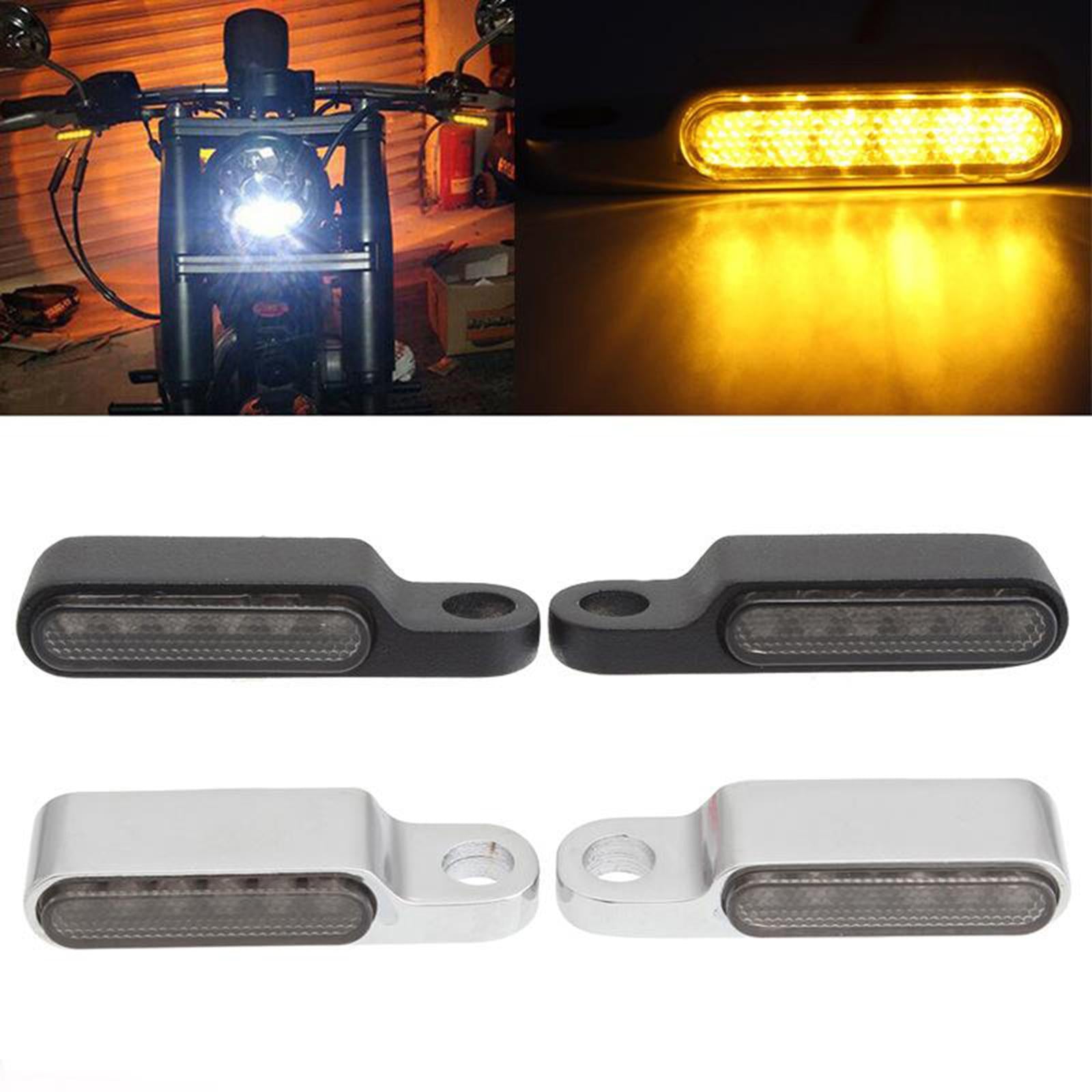 2pcs LED Turn Signal Indicator Blinker DC 12V Amber For Cruiser  black