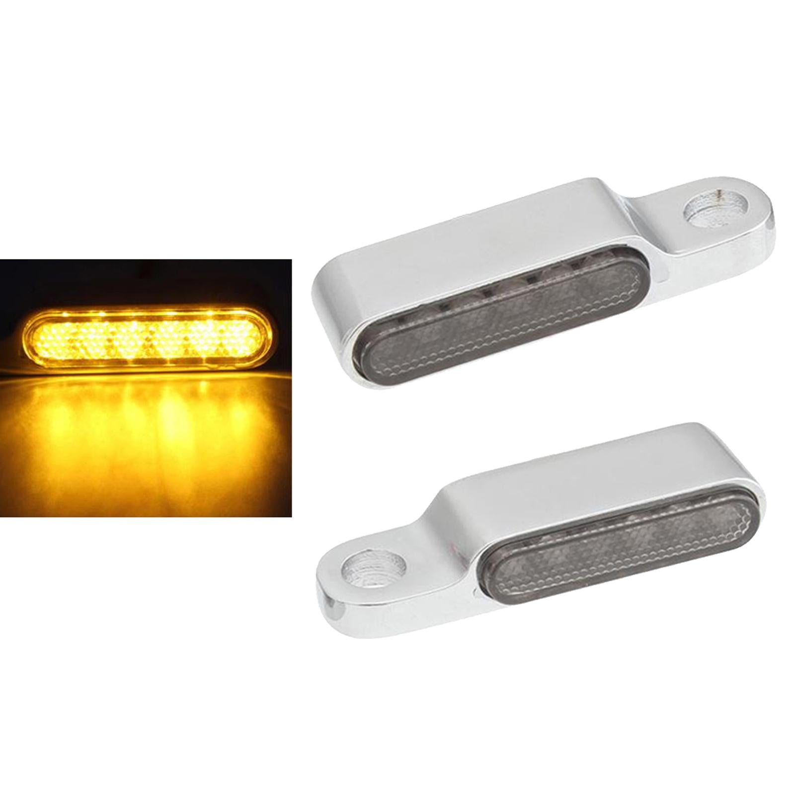 2pcs LED Turn Signal Indicator Blinker DC 12V Amber For Cruiser  silver