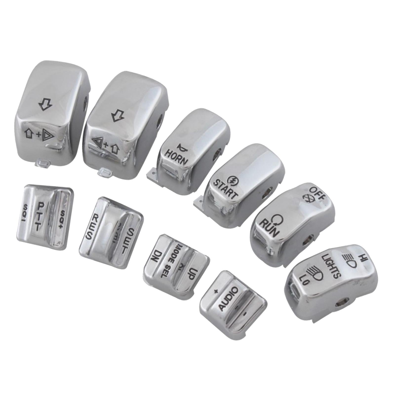 10pcs/set Motorbike Switch Housing Button Cover for Harley Glide 06-12 White