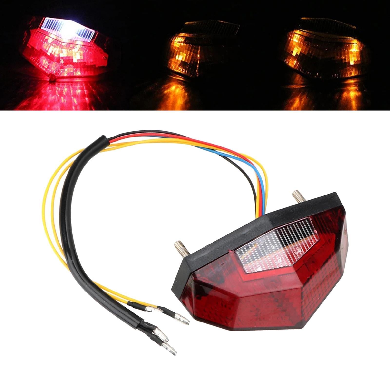 12V LED Motorcycle Brake Tail Turn Signal Indication Lamp Integrated Light