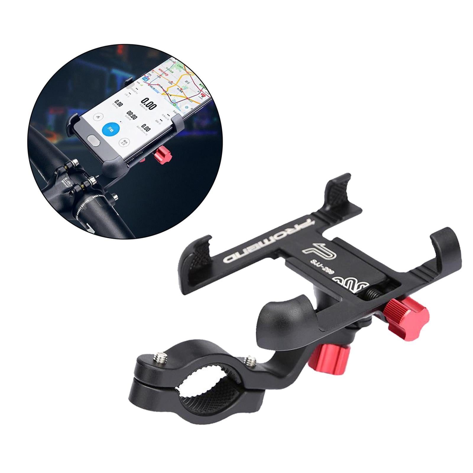 MTB Bicycle Aluminum Handlebar Cell Phone Holder Mount Black 01