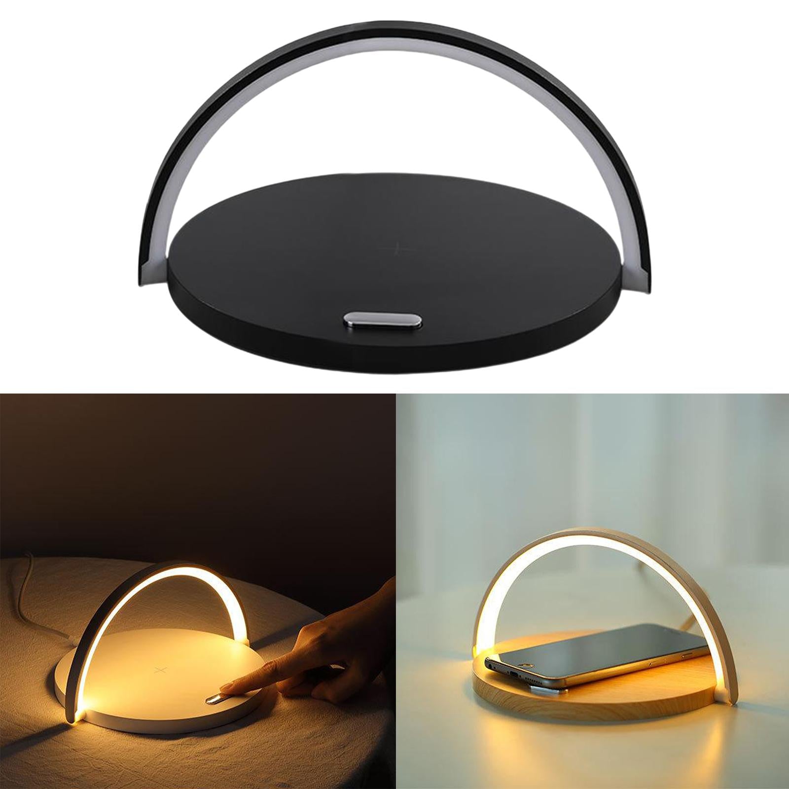 Fast Phone 10W Qi Wireless Charger Pad Night Lamp Light  black color