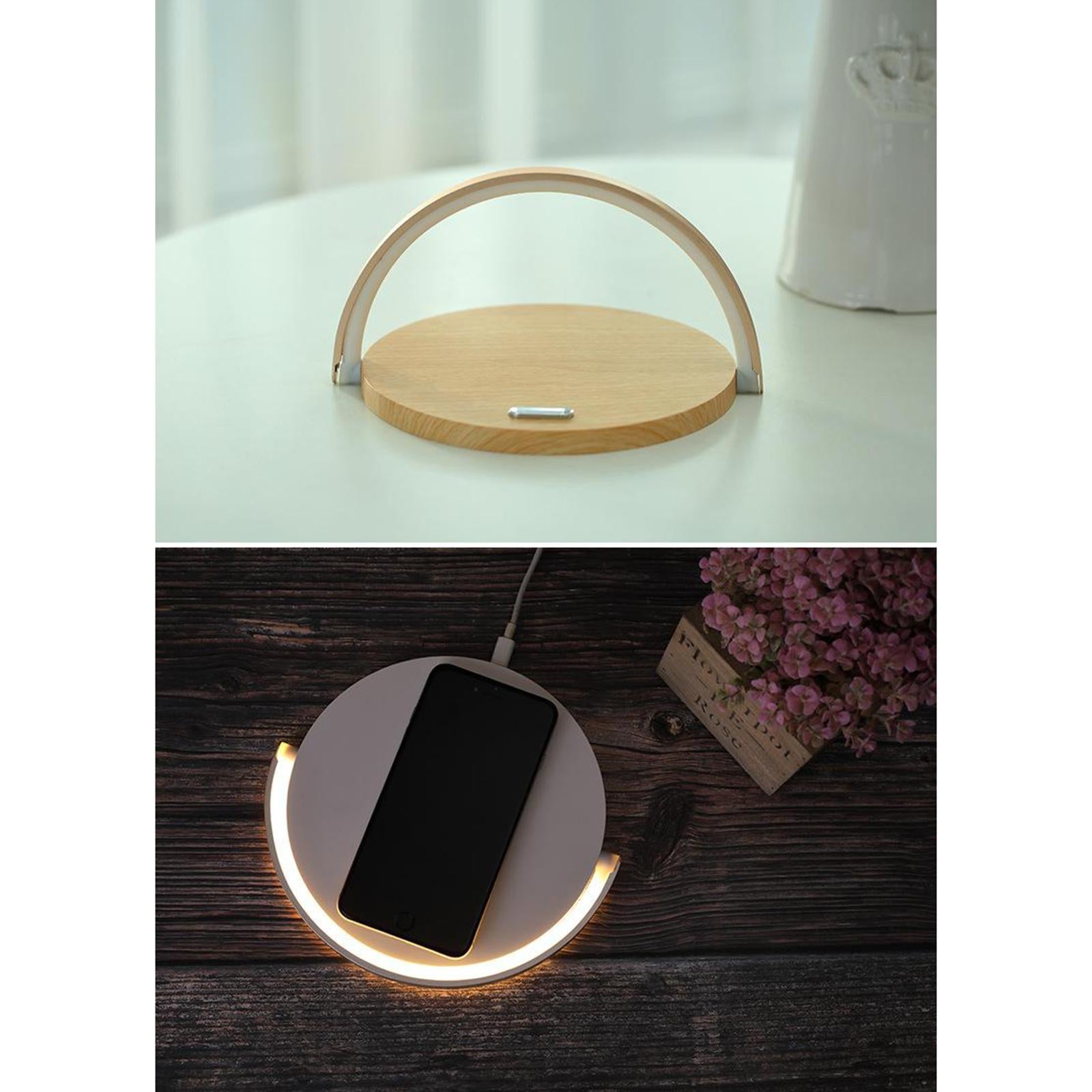 Fast Phone 10W Qi Wireless Charger Pad Night Lamp Light  black color