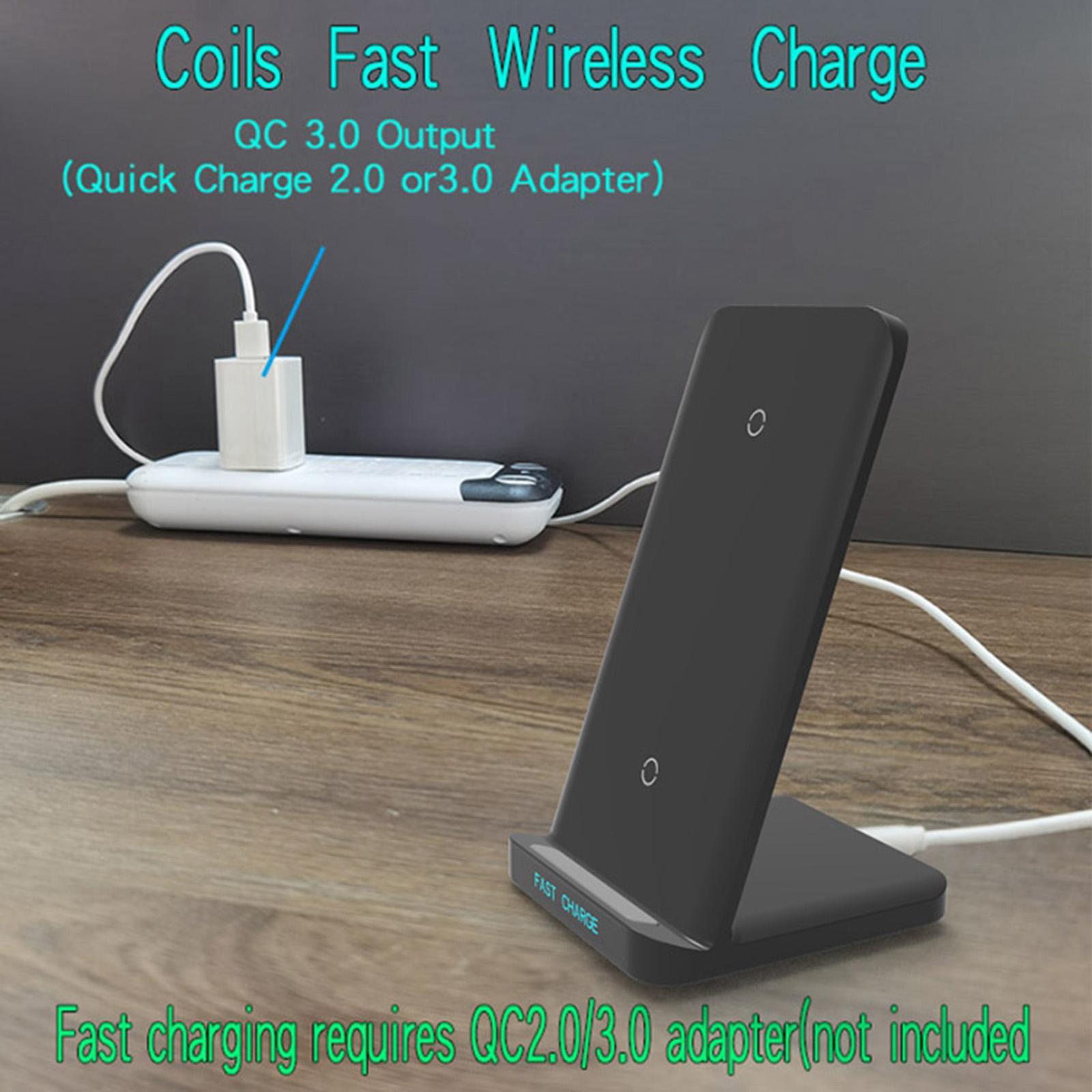 Pro Wireless Phone Charger Fast Charging Pad Holder for iPhone XS MAX Black