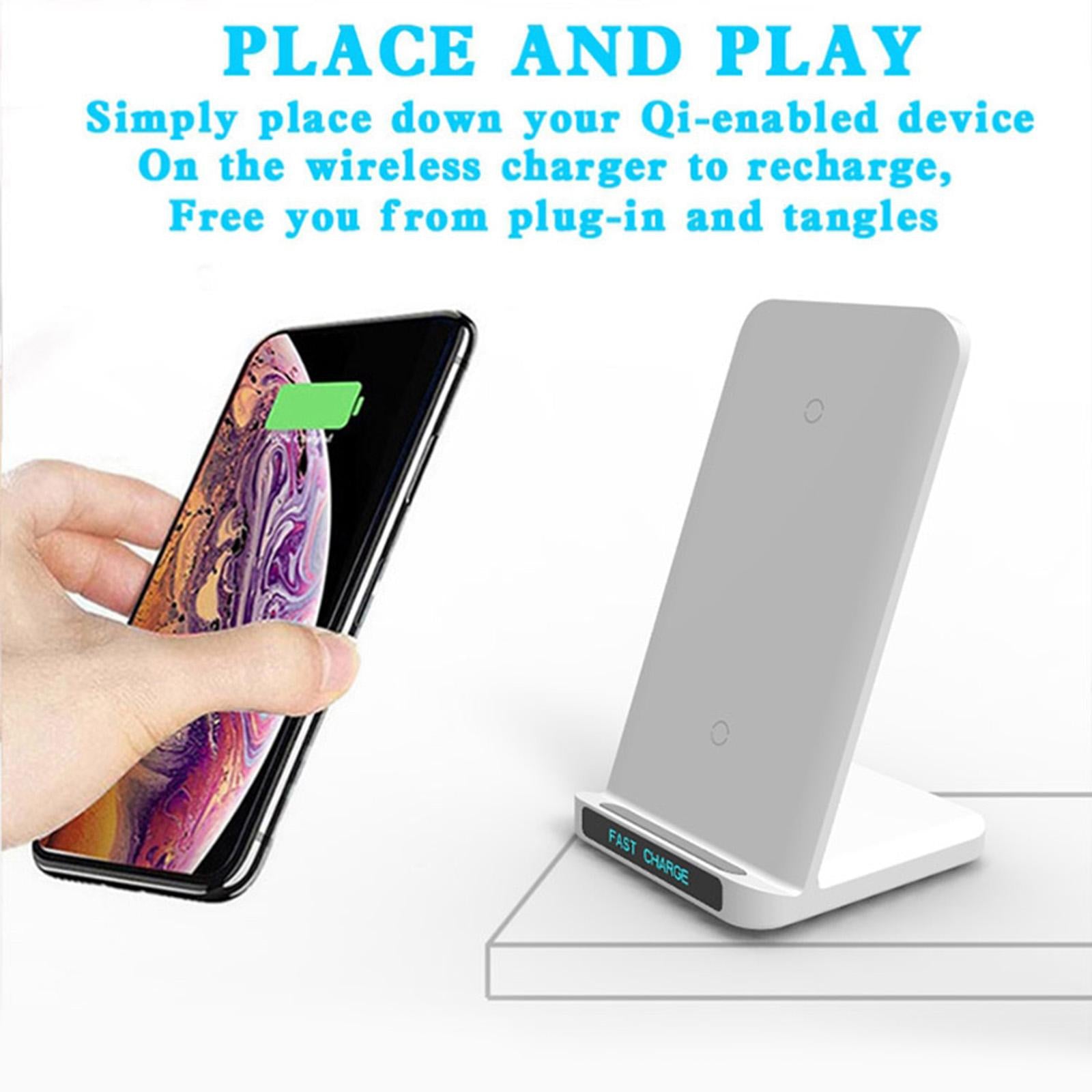 Pro Wireless Phone Charger Fast Charging Pad Holder for iPhone XS MAX White