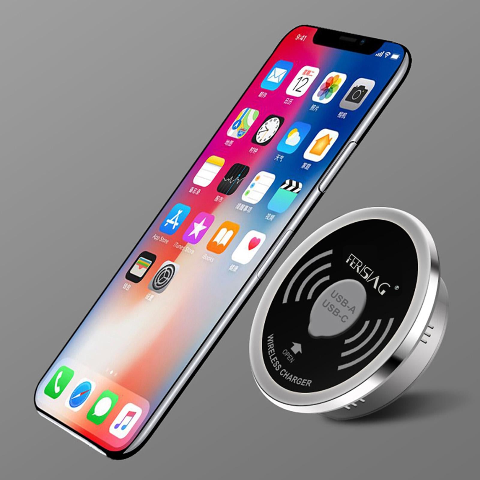 Desktop Embedded Wireless Charger with 2 USB Charging Port Quick Charger 5W