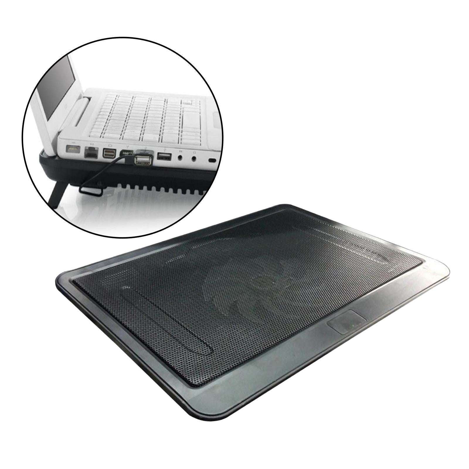 New Portable Notebook Laptop Cooler Mat Quiet Gaming Cooling Pad Tray Black