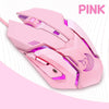 HMO-161 1200-1600-2400-3200DPI Backlit USB Wired Gaming Mouse Game Mice Pink